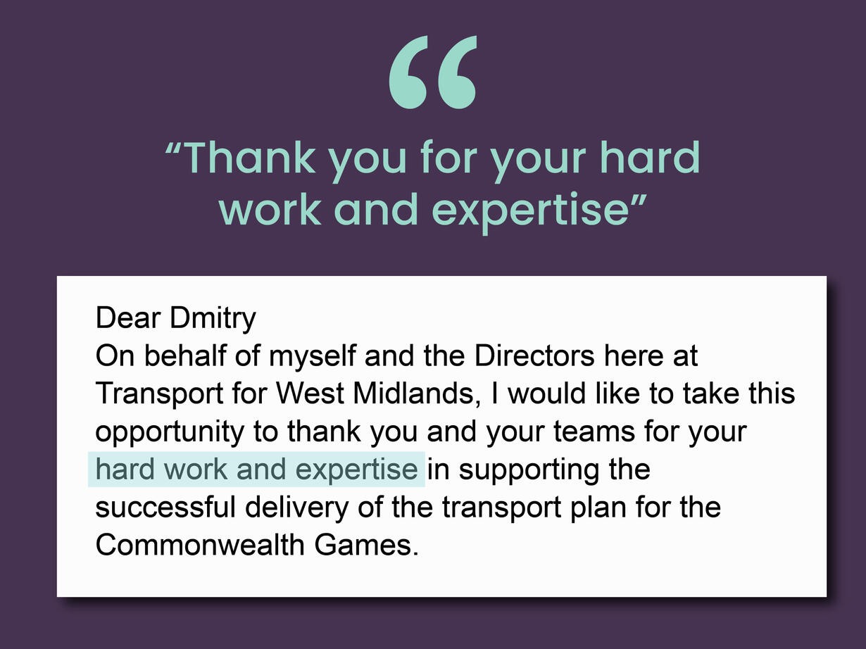 Thank you for your hard work and expertise